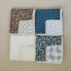 Mebie Baby Quilt Coastal Plaid open blanket highlights generous 47x47 size for shared snuggle