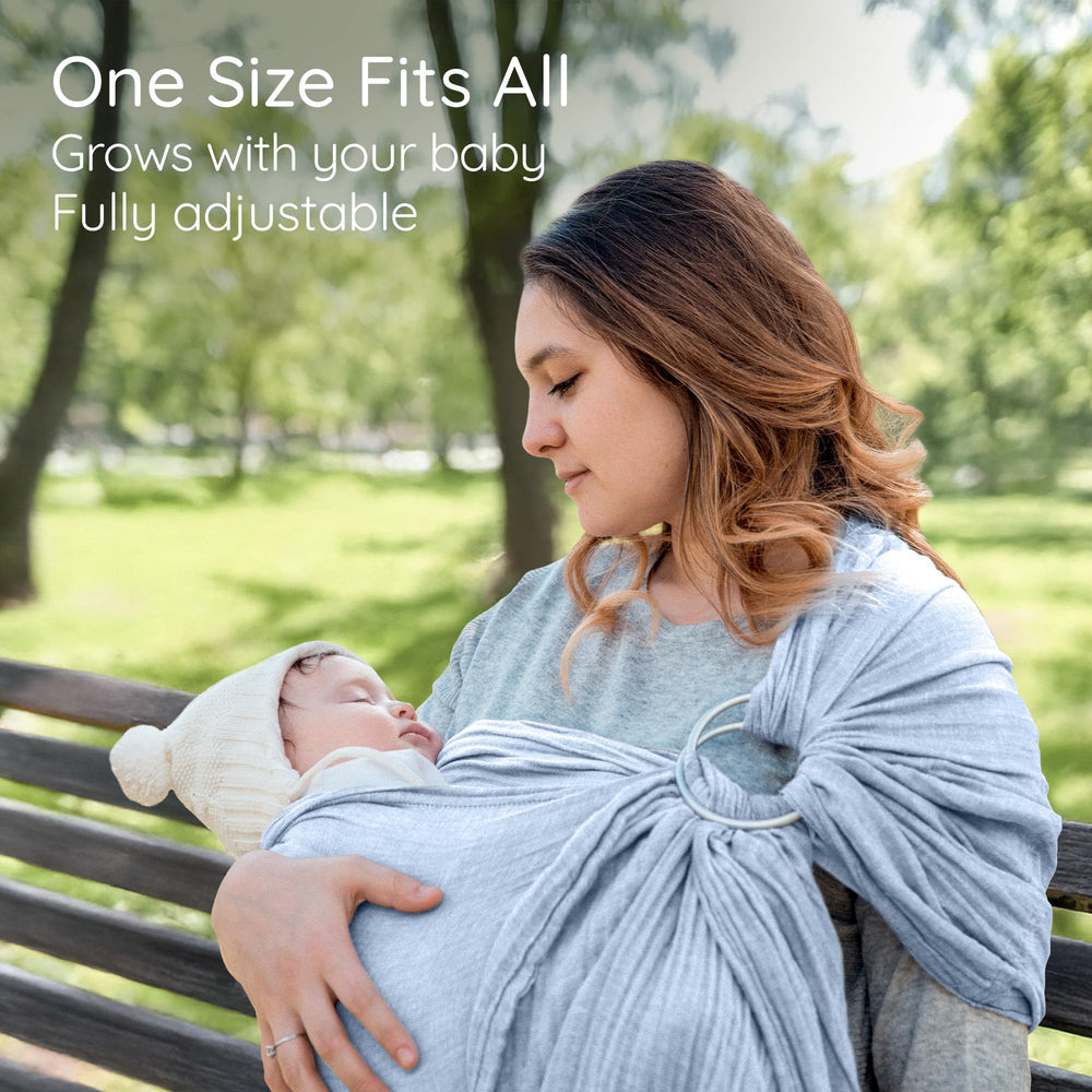 Mebien Ring Sling Dark Blue breathable double muslin: cool comfort all day.
