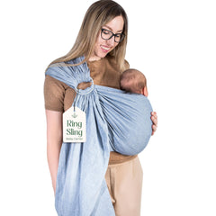 Mebien Ring Sling Dark Blue carry: soft breathable fabric for quick cuddles.