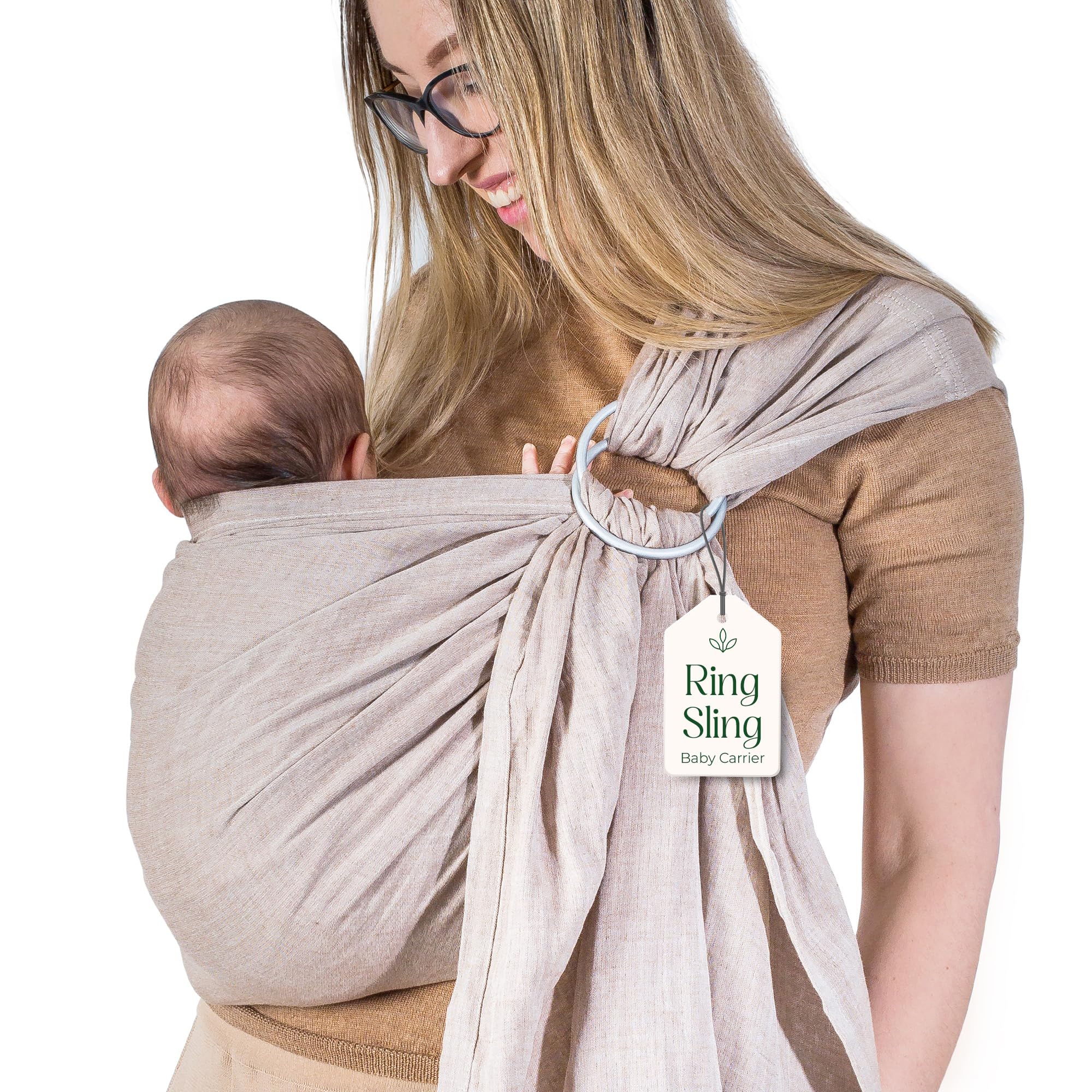Mebien Ring Sling Sand setup shows quick, secure wear for busy mornings.