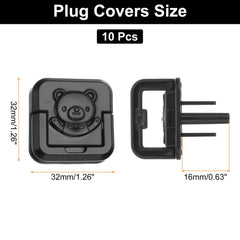 MECCANIXITY outlet cover in socket black demonstrates universal fit on standard outlets.