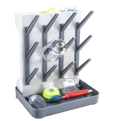 MeCids Baby Bottle Drying Rack vertical front view for compact counter organization.