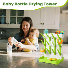 MeCids bottle drying rack holds up to 12 bottles enhancing daily feeding flow
