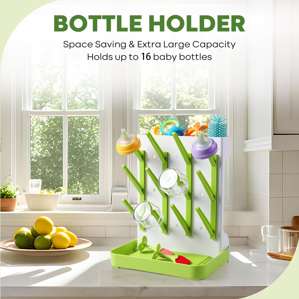 MeCids space-saving bottle dryer top area keeps nipples and pacifiers dry