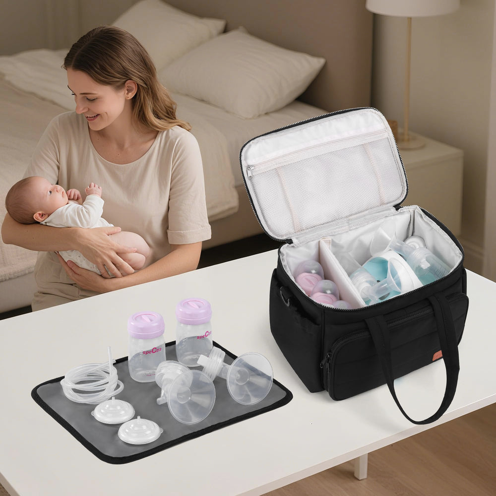 Mecozone Spectra bag waterproof pad protects pump parts from spills.