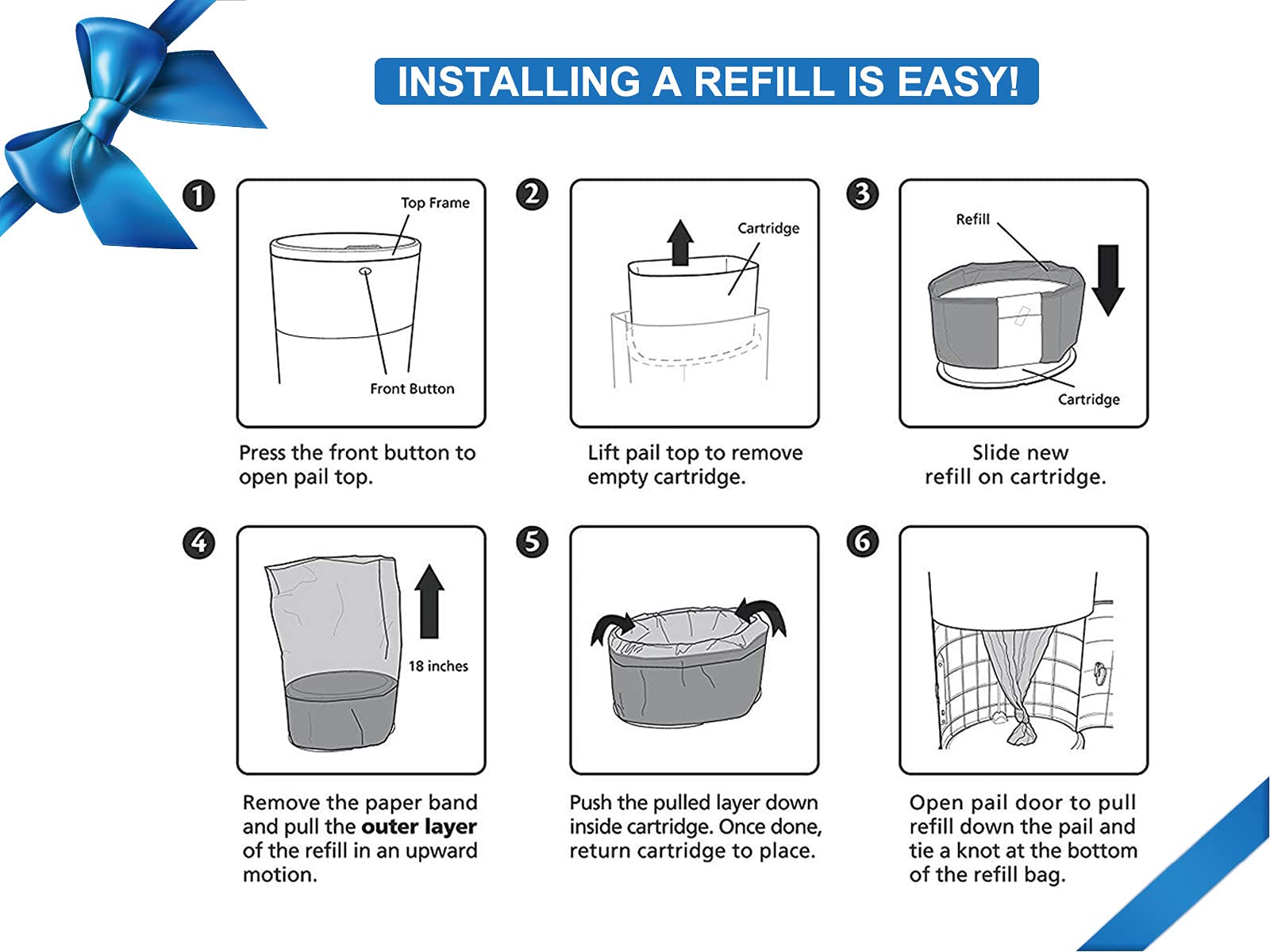 MED diaper pail refills in nursery setup show easy disposal