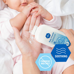 MED PRIDE powder dusting during diaper change for soft, comfortable skin