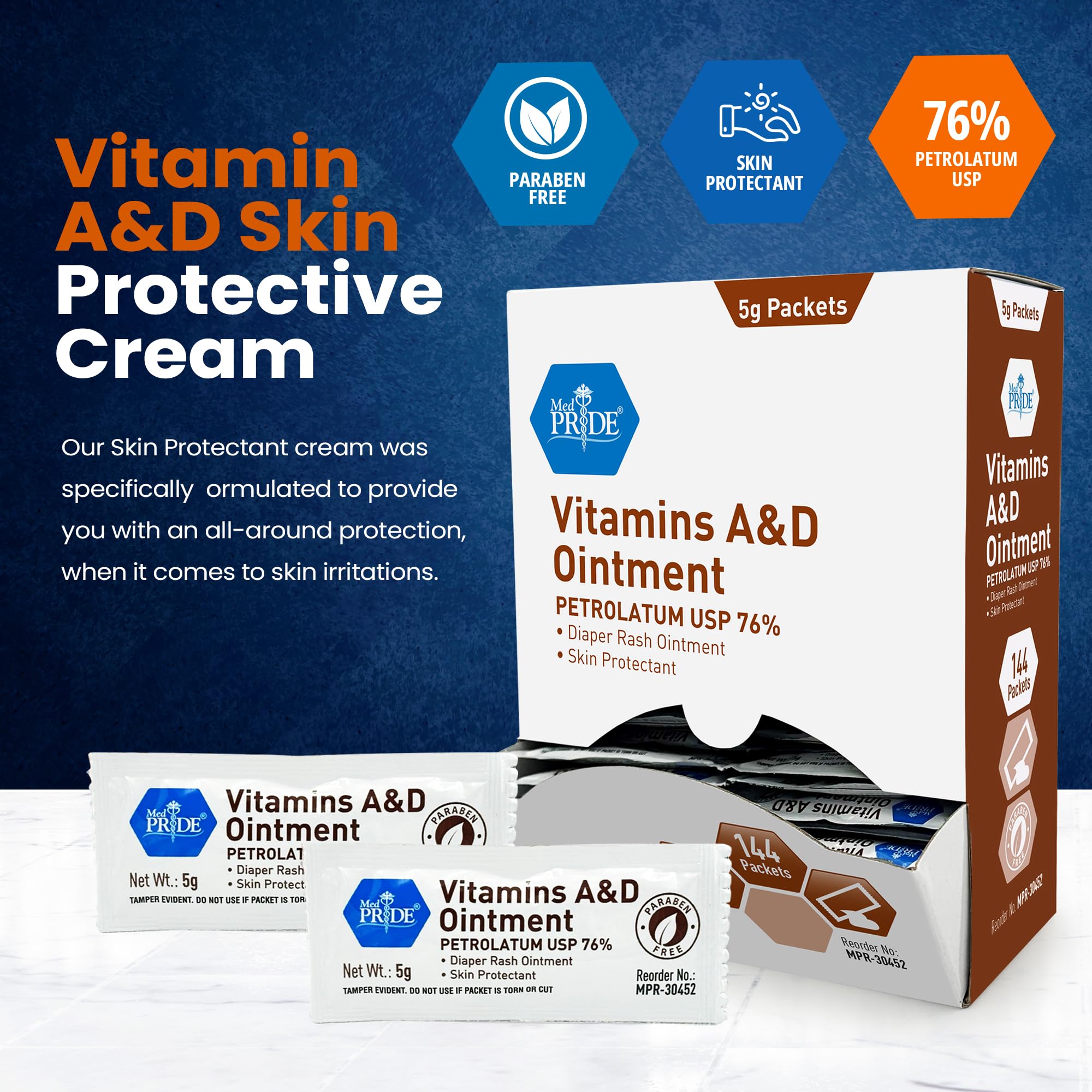 MED PRIDE A&D ointment packets offer instant-relief from irritation and diaper rash.