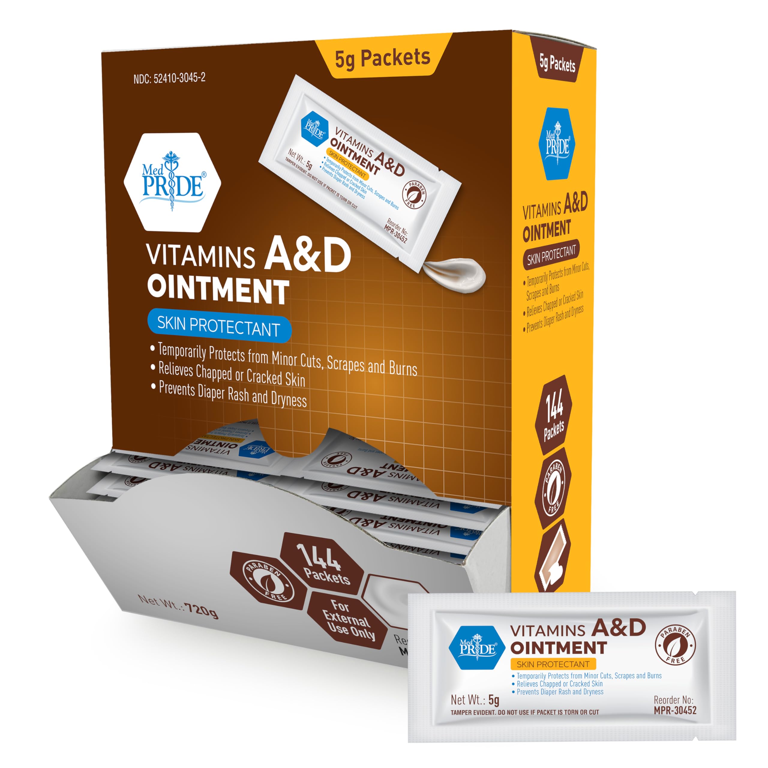 MED PRIDE A&D ointment packets provide skin-protection for dry, cracked areas.
