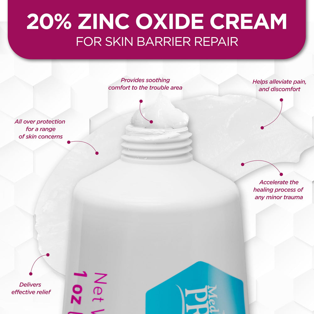 MED PRIDE zinc oxide ointment on baby diaper area for rash protection and comfort.