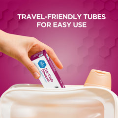 MED PRIDE ointment swatch on skin illustrating protective layer and quick-drying formula.