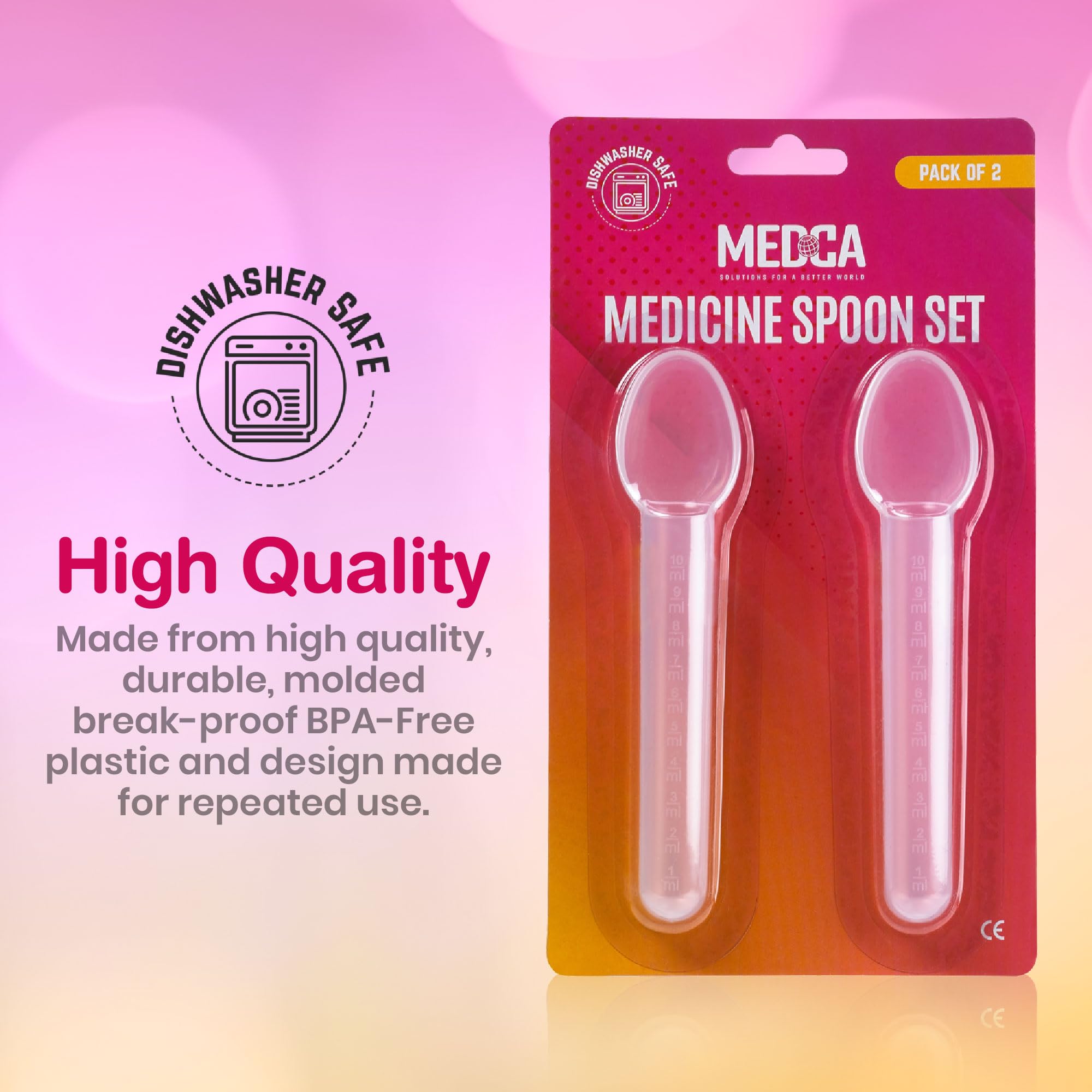 MEDca BPA-free and latex-free spoon emphasizes safe daily medication handling