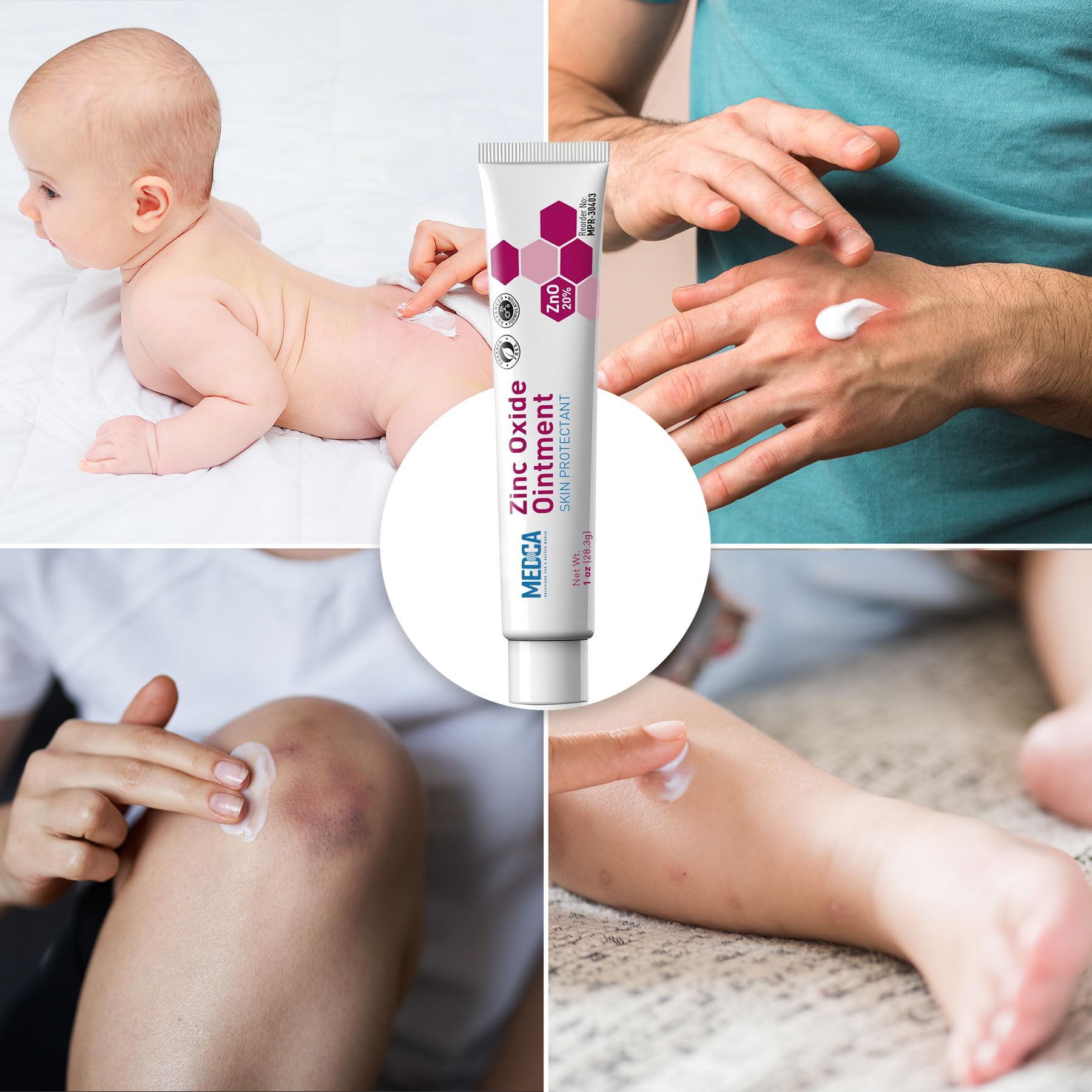 MEDca daily skin care barrier protects against moisture and friction