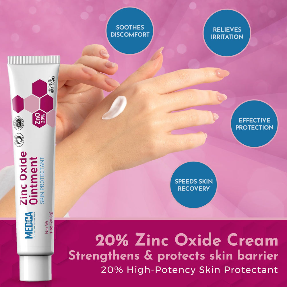 MEDca hypoallergenic zinc oxide formula safe for sensitive skin