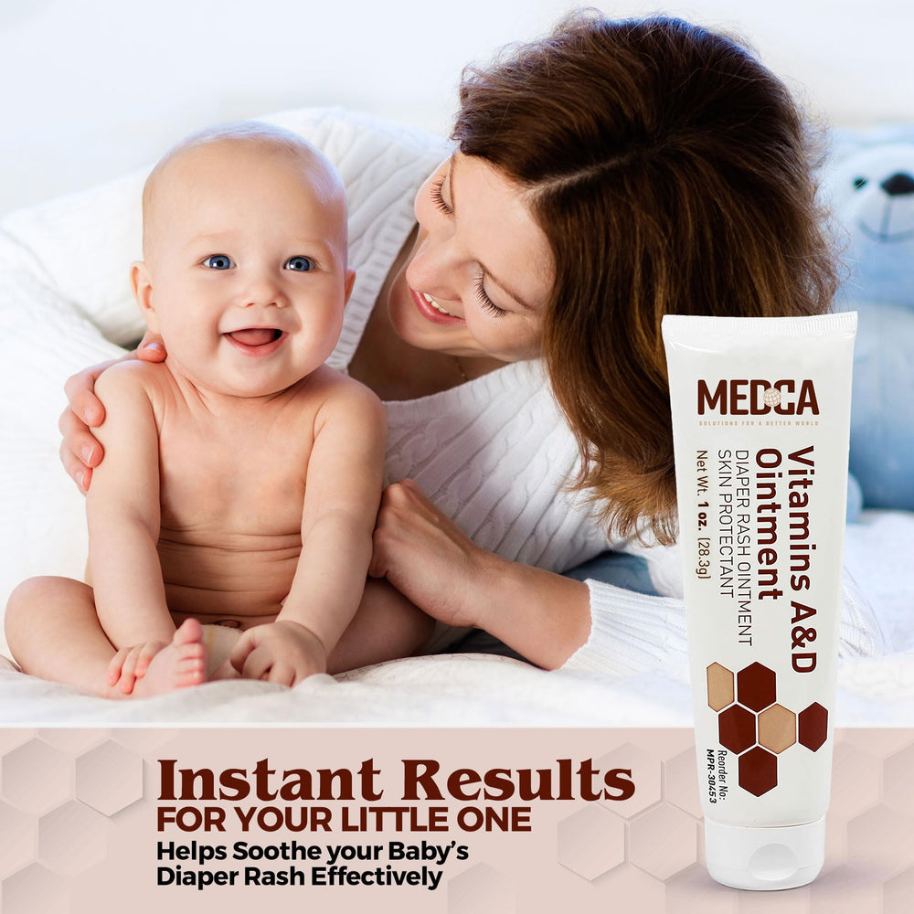 MEDca diaper rash ointment used for everyday skin care and dry patches.