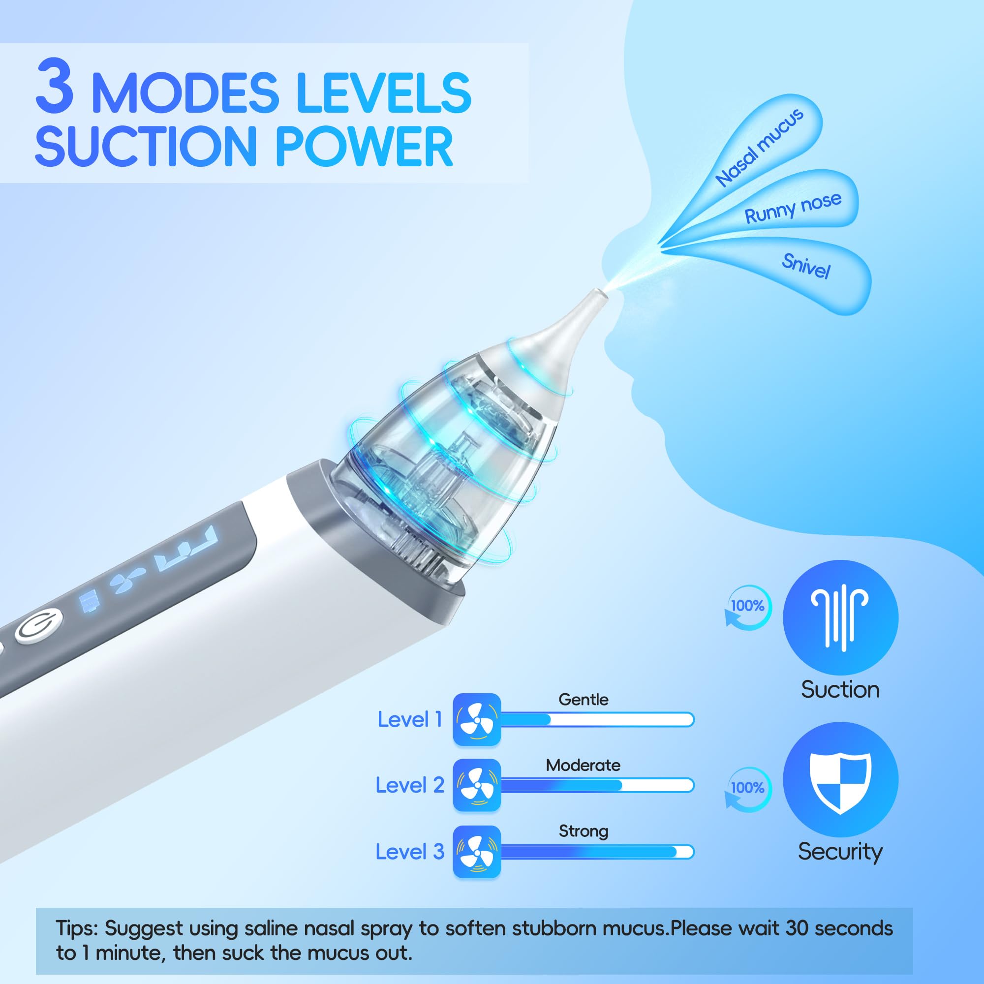 Medcodes nasal aspirator in use—calm, gentle relief during baby care