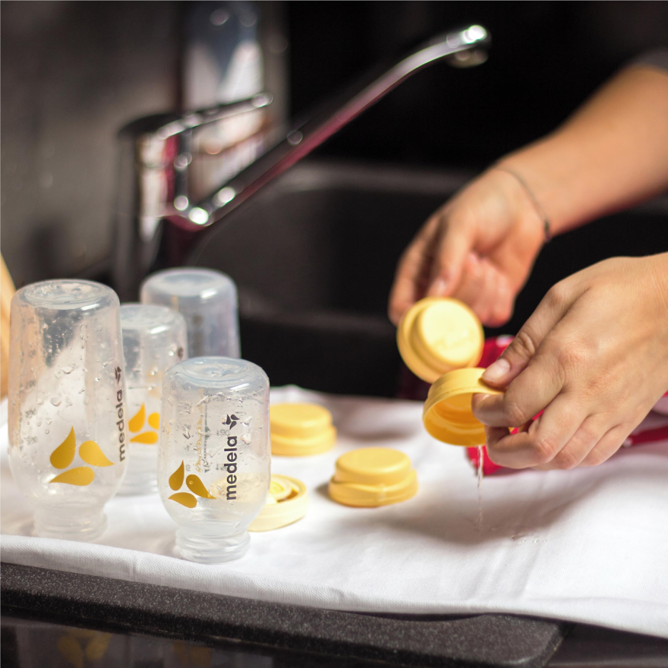 Medela Calma nipple fits Medela bottles for seamless feeding and storage.
