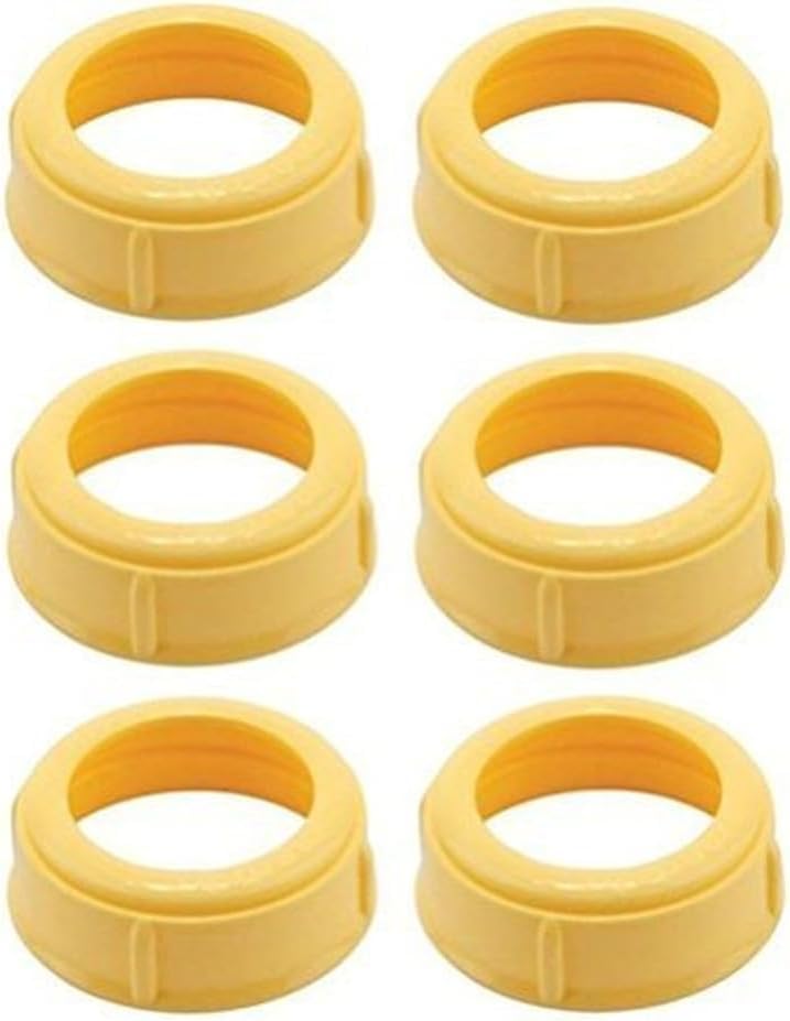Medela collar rings for wide bottles, six-pack, mess-free feeding.