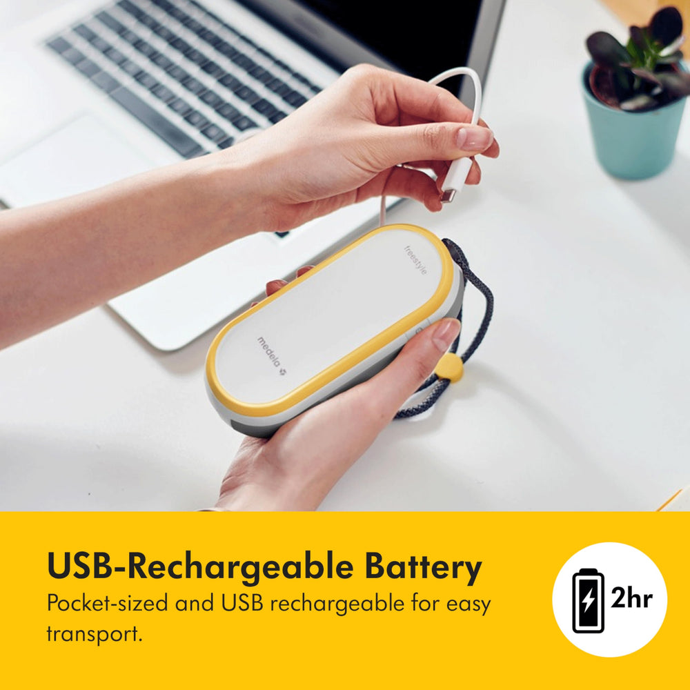 Medela 3-parts-clean system with dishwasher-safe components.