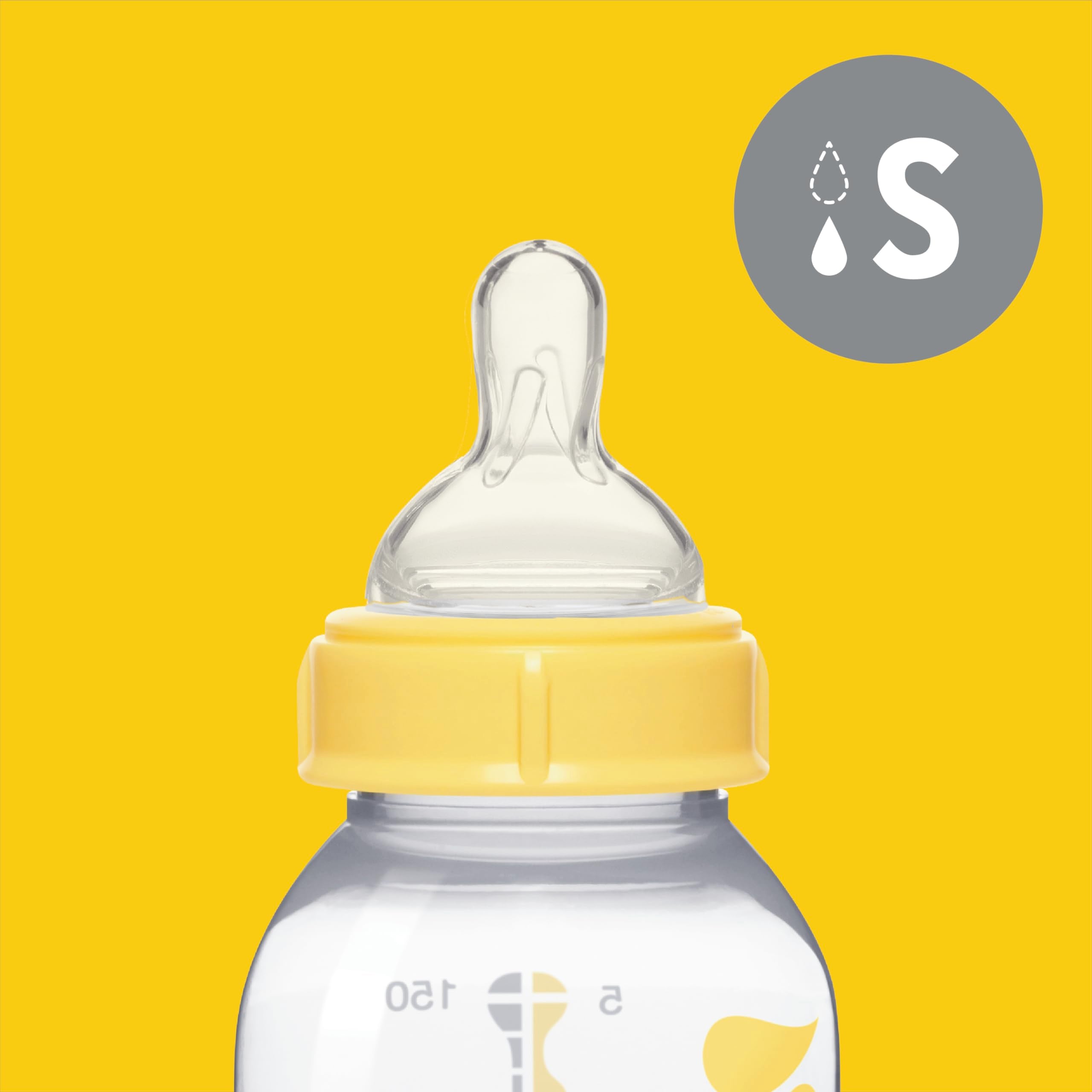 Medela slow-flow 5oz bottle storage cap keeps milk securely stored