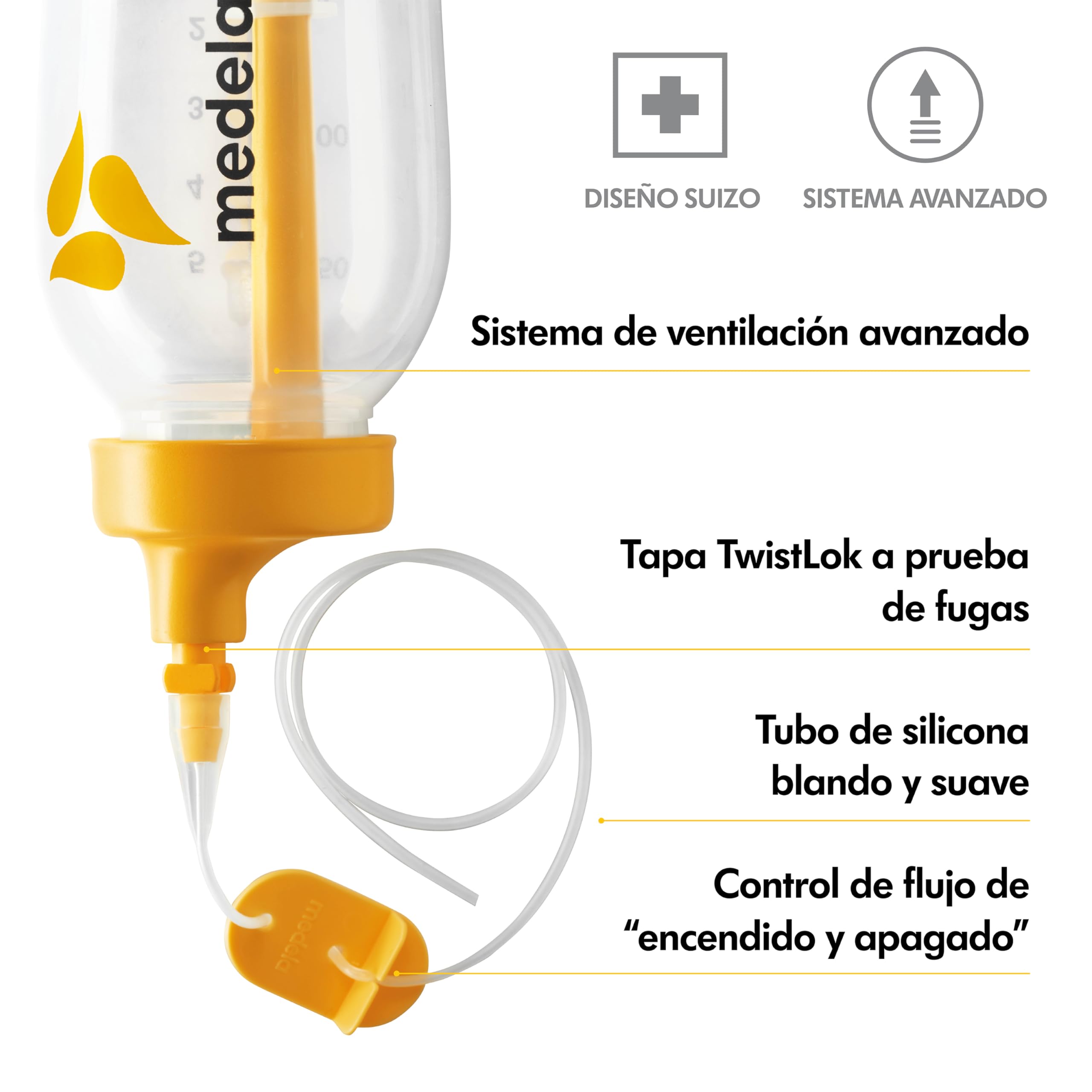 Medela SNS tube delivery delivers milk gently alongside the nipple during feeds.