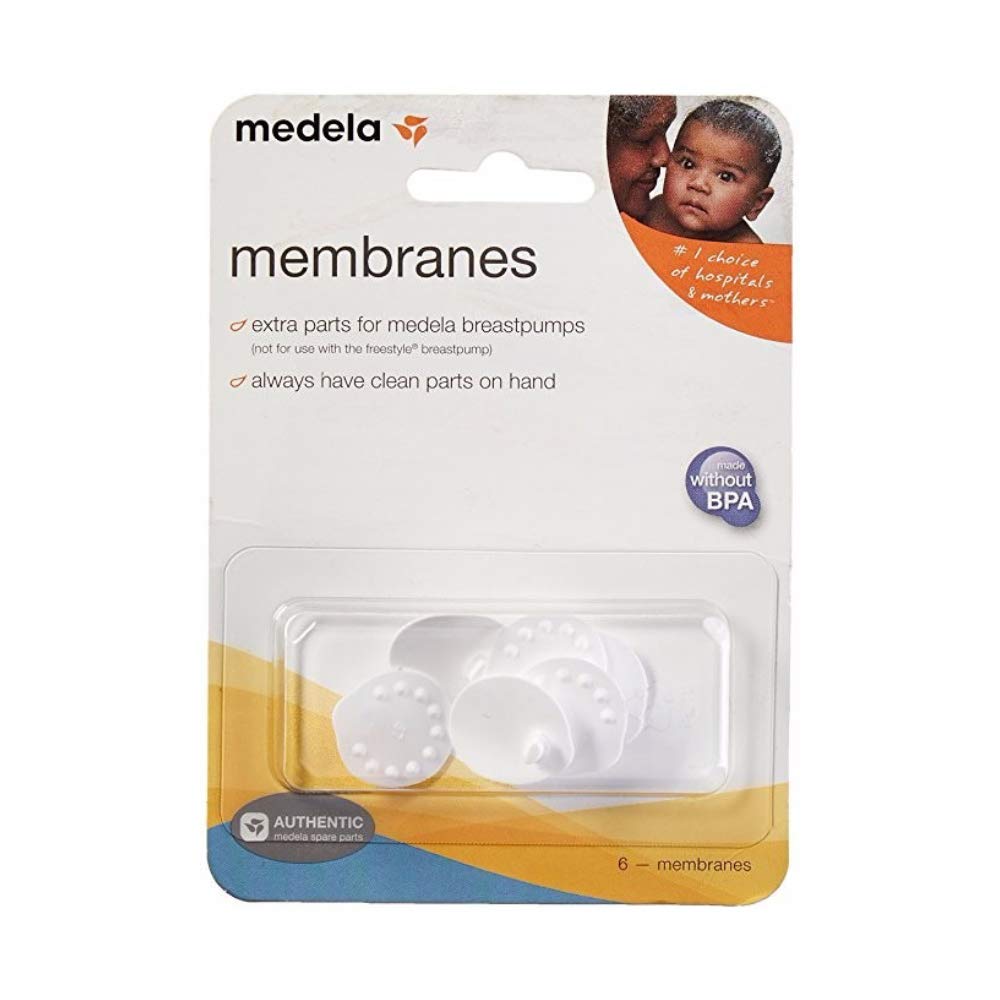Close-up of Medela spare membranes showing quality materials and fit