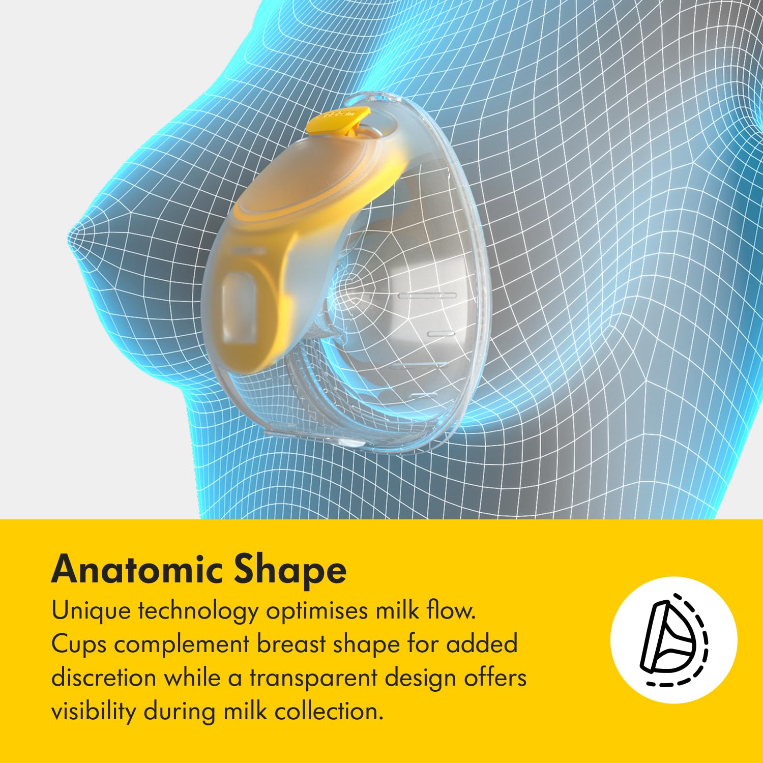 Medela Swing Maxi Hands-Free in-bra discreet design supports hands-free pumping