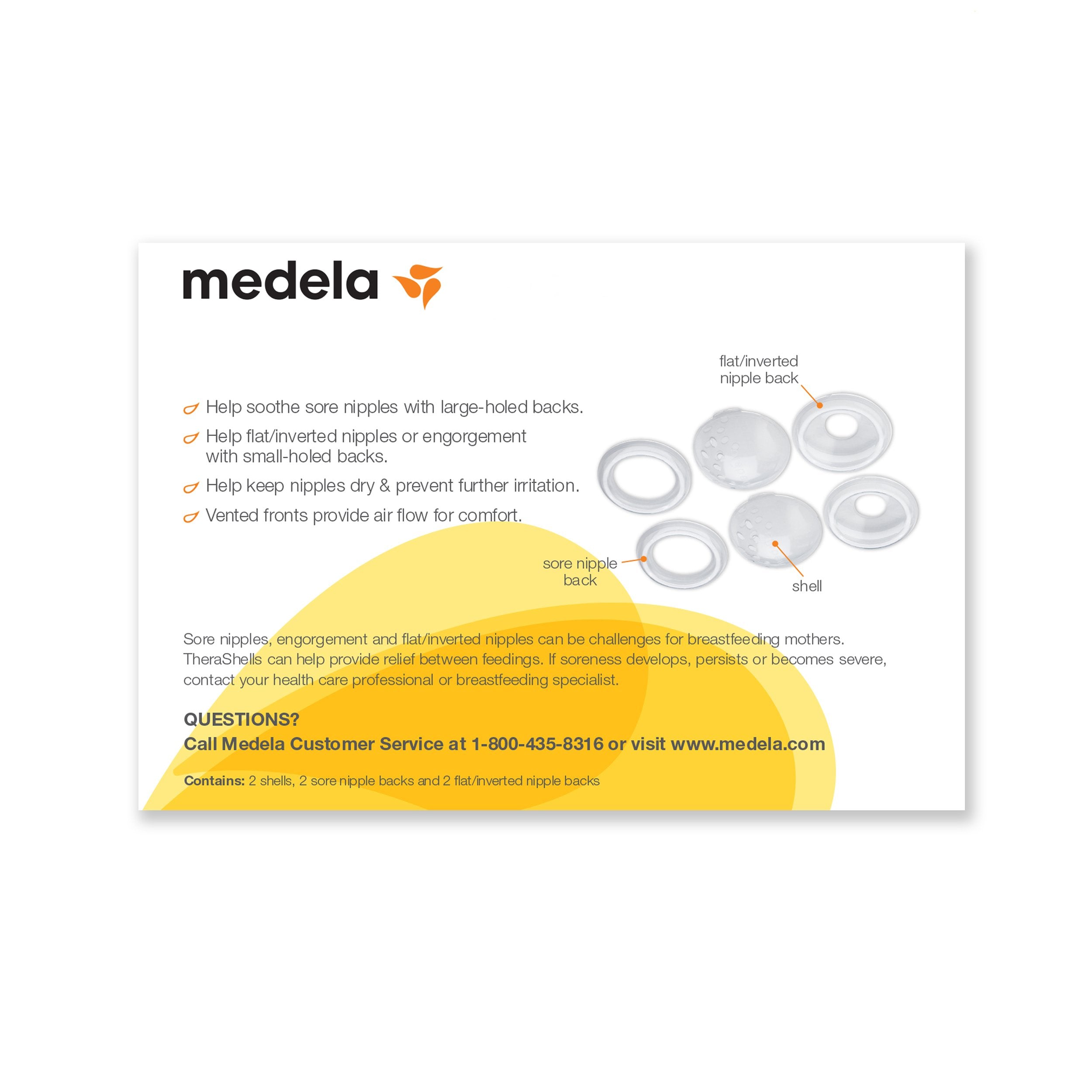 Medela TheraShells worn between feeds during pumping for gentle protection and comfort