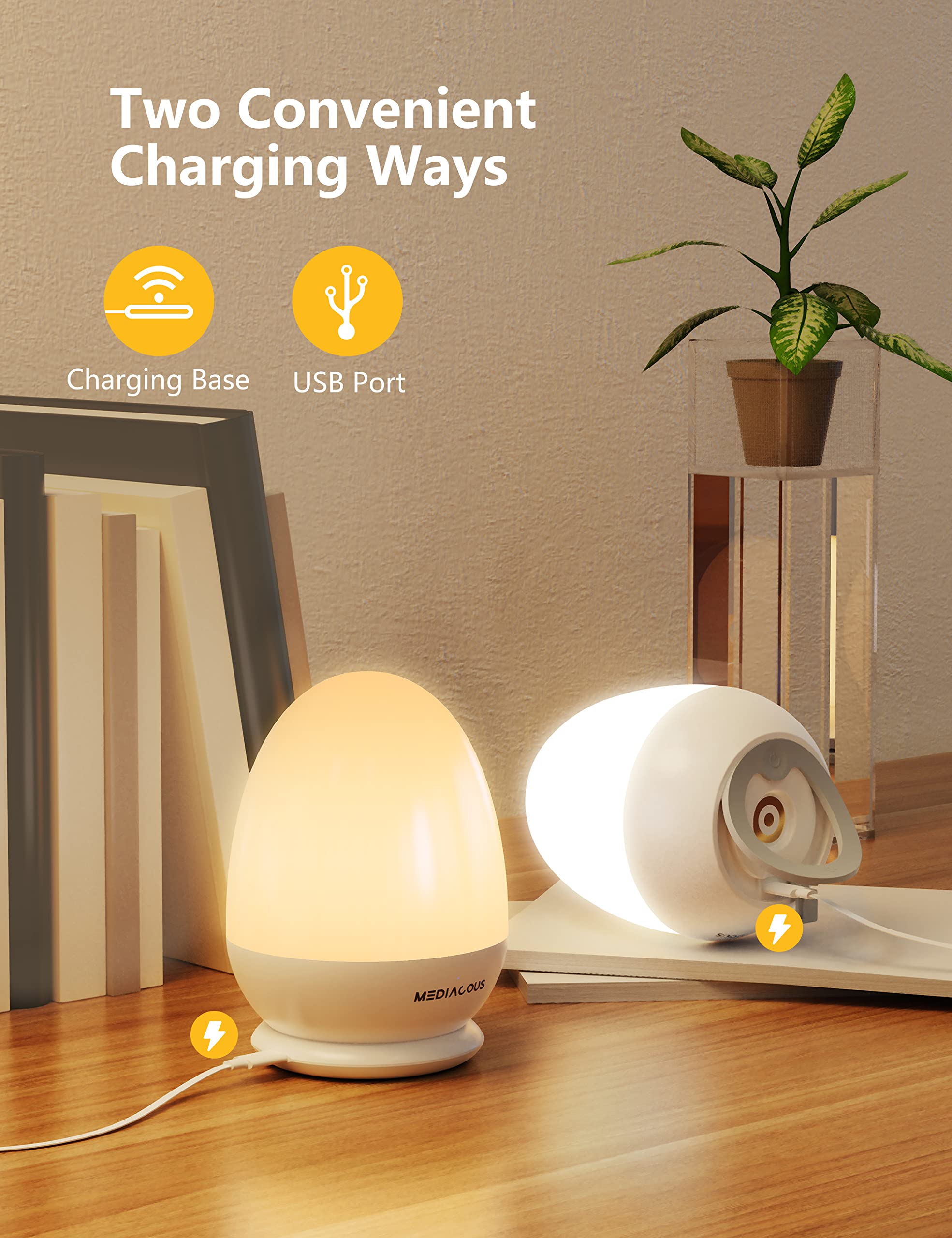MediAcous night light color-temperature switch ideal for breastfeeding sessions