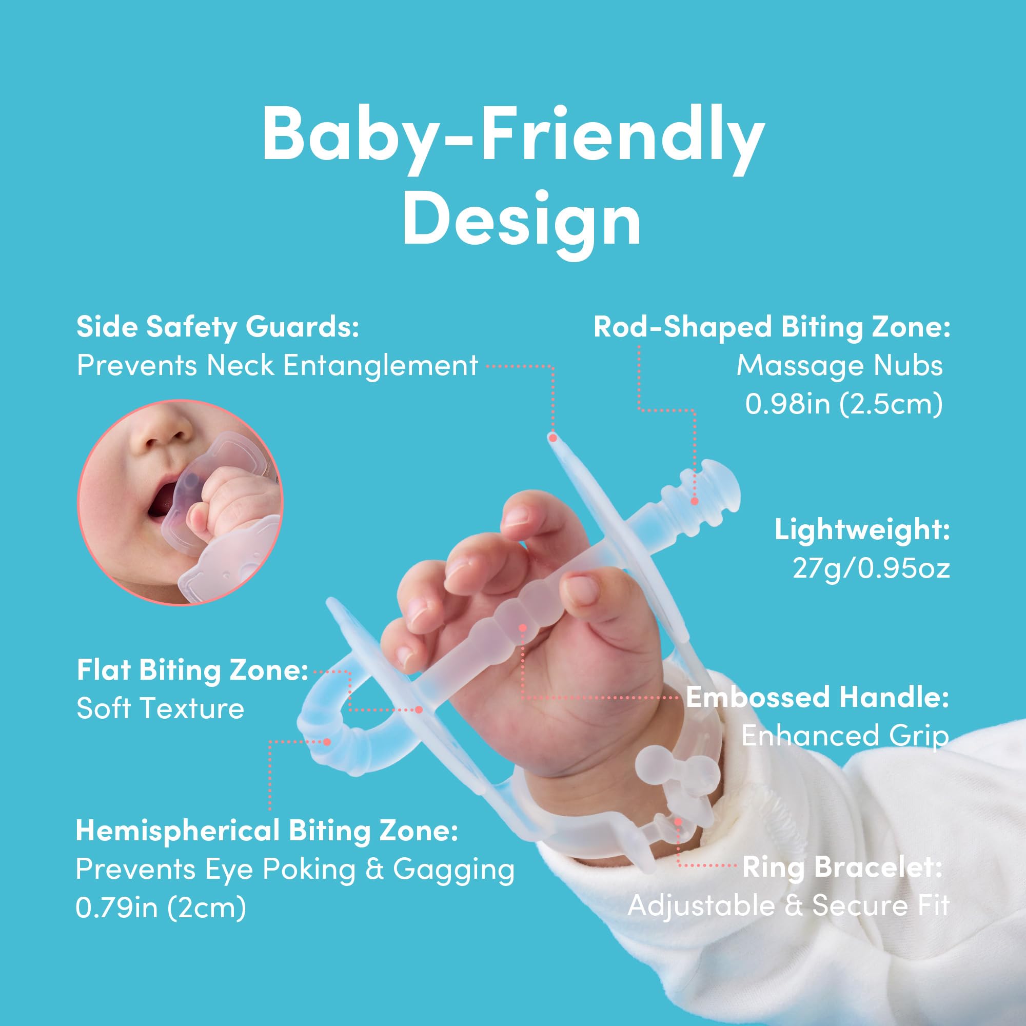 MEDITOY BPA-free liquid silicone material ensures safe, easy cleaning