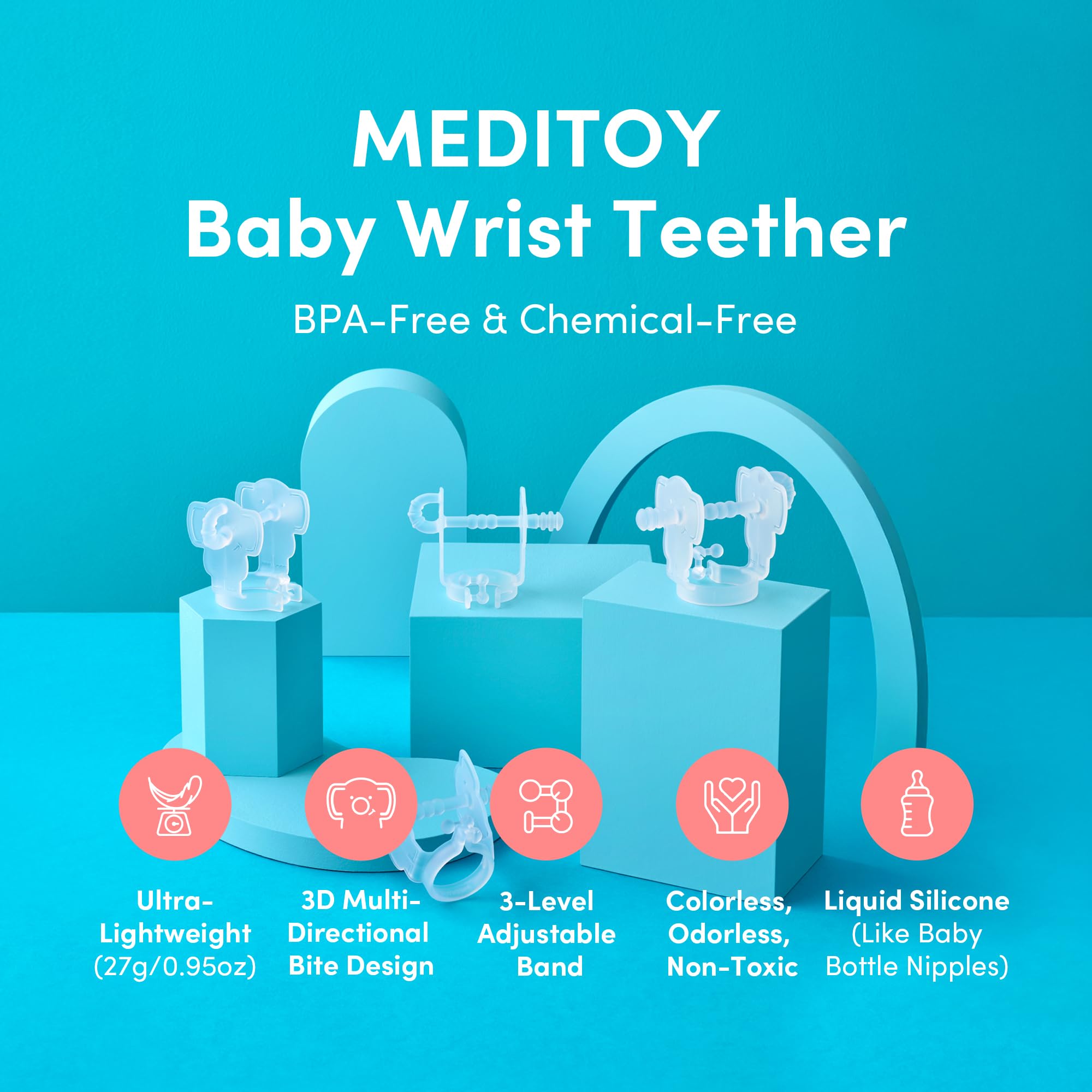 MEDITOY teether texture close-up highlighting gum soothing and sensory exploration