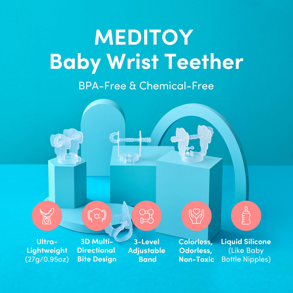 MEDITOY teether texture close-up highlighting gum soothing and sensory exploration