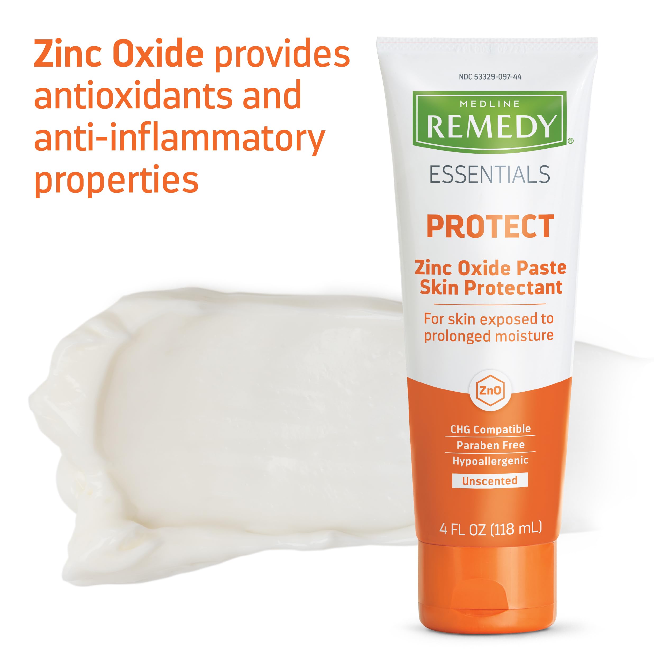 Medline Remedy Essentials barrier paste being applied to skin shows protective layer