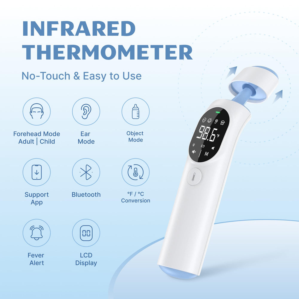 Medreign infrared thermometer demonstrates one-second measurement for quick checks.