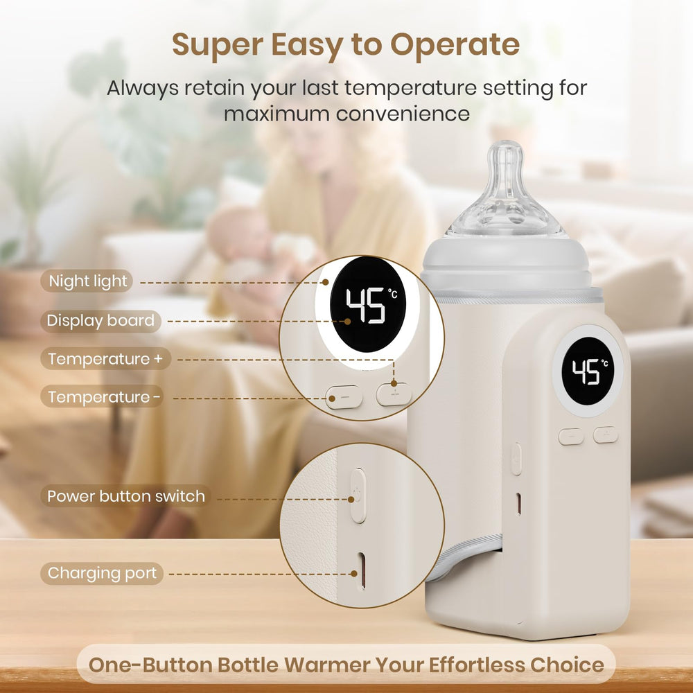Meehuan bottle warmer night-light softly glows for comfortable midnight feeds.