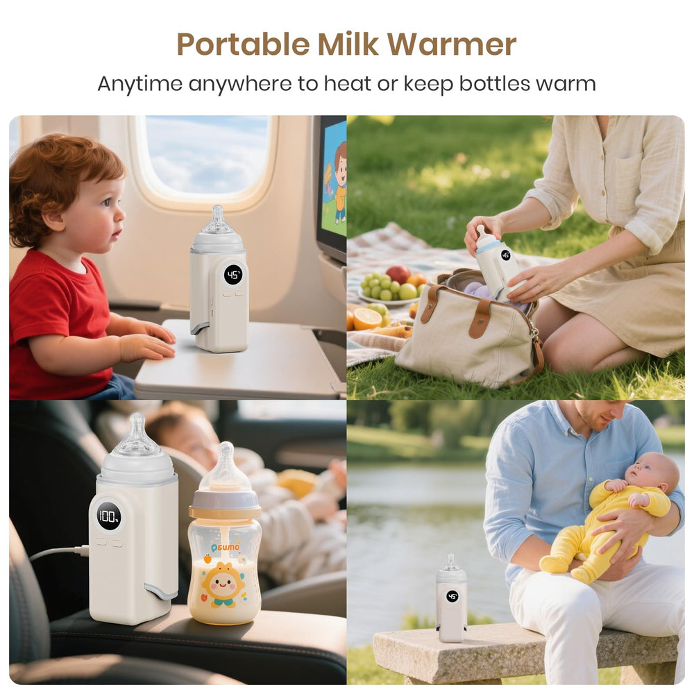 Meehuan bottle warmer works with pouches and storage bags for flexible feeding options.