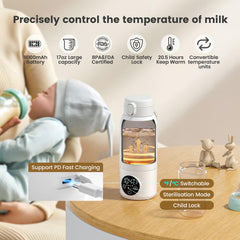 Meehuan portable bottle warmer 17oz-capacity image emphasizing large feeding capacity