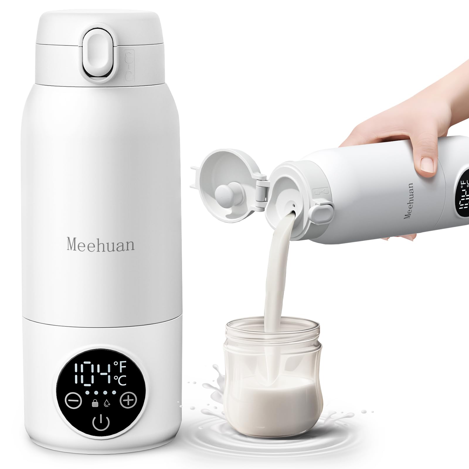 Meehuan portable bottle warmer front-view for quick on-the-go feeding