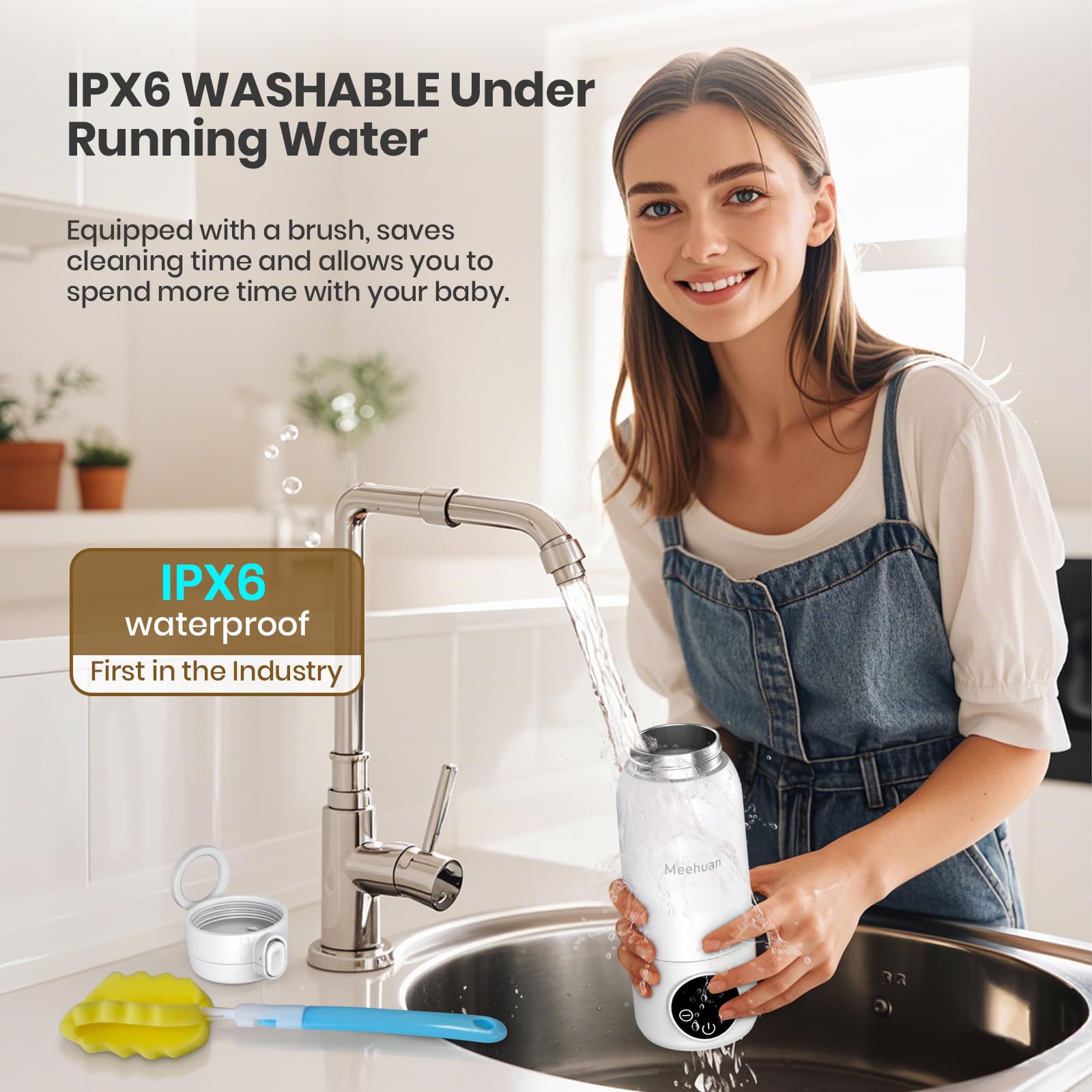 Meehuan portable bottle warmer IPX6 waterproof design for outdoor use