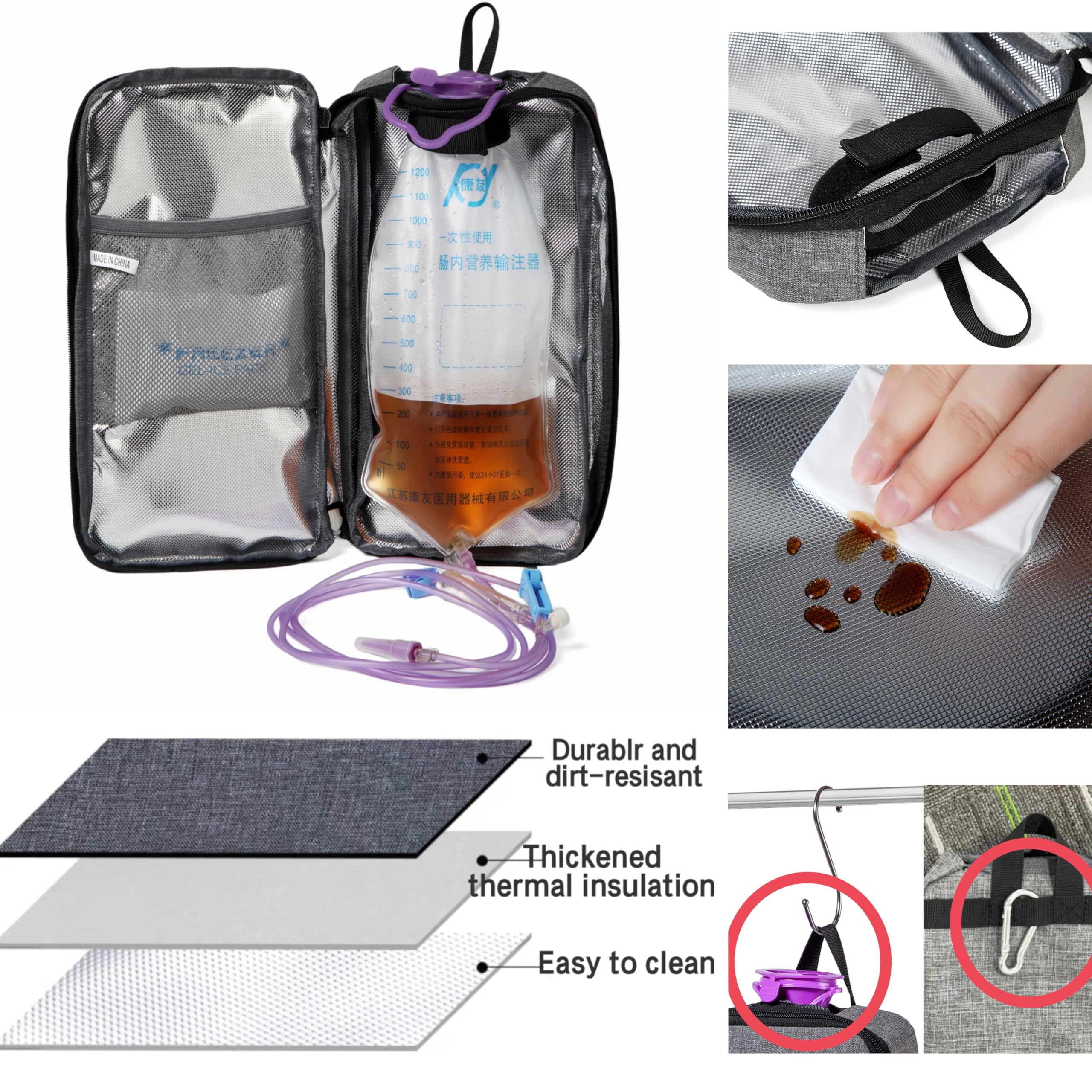 Meesyn Feeding Tube Backpack waterproof fabric for durable daily use
