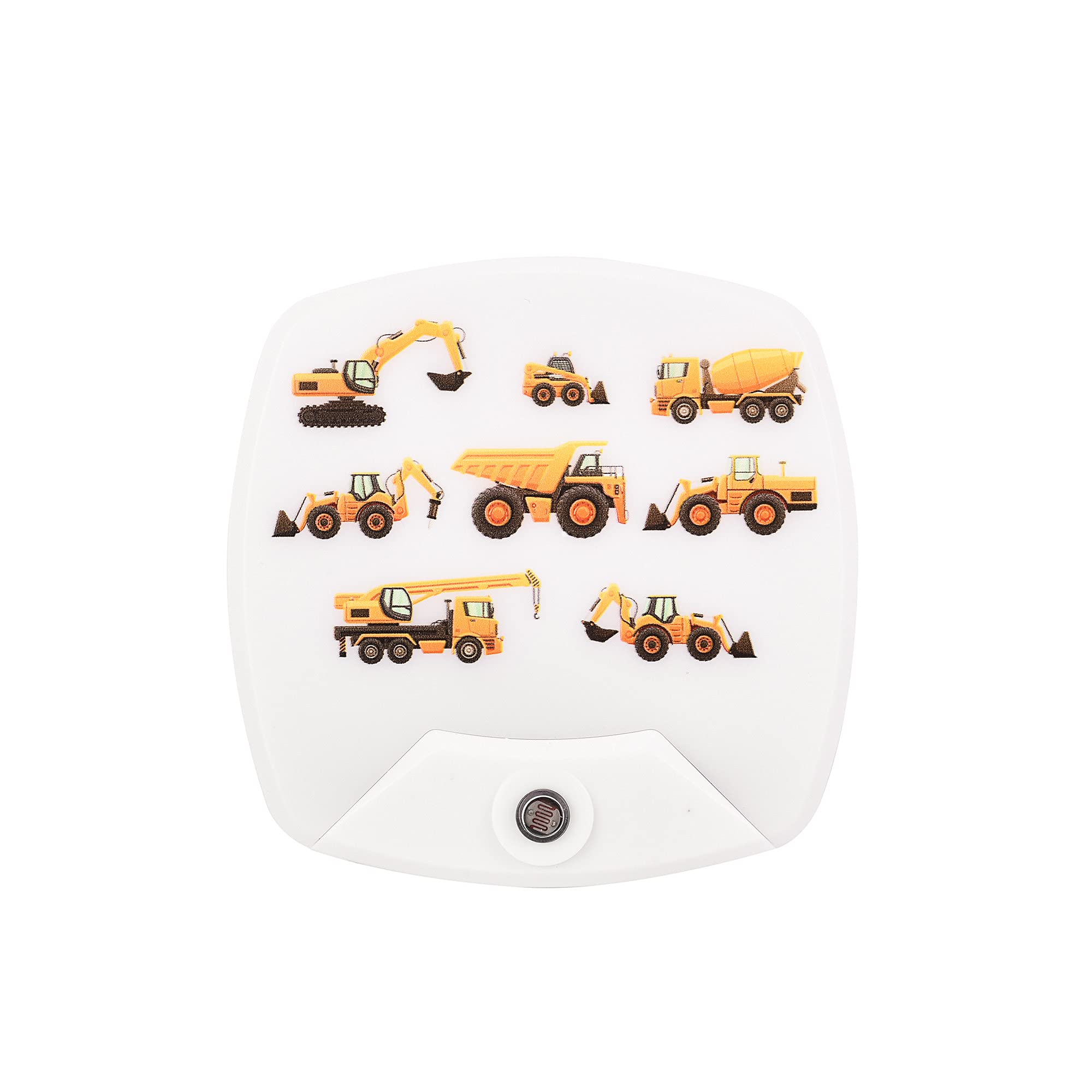 Omeet cartoon engineering vehicle night light glowing softly for bedtime routines.