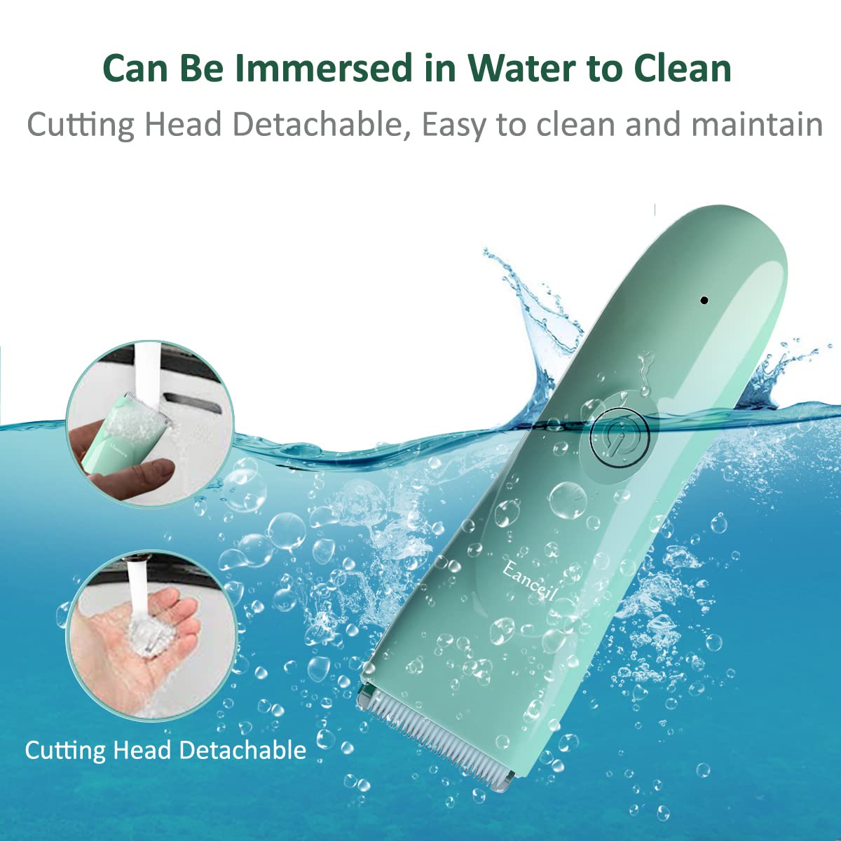 MEETCARE baby hair clipper detachable head eases maintenance.