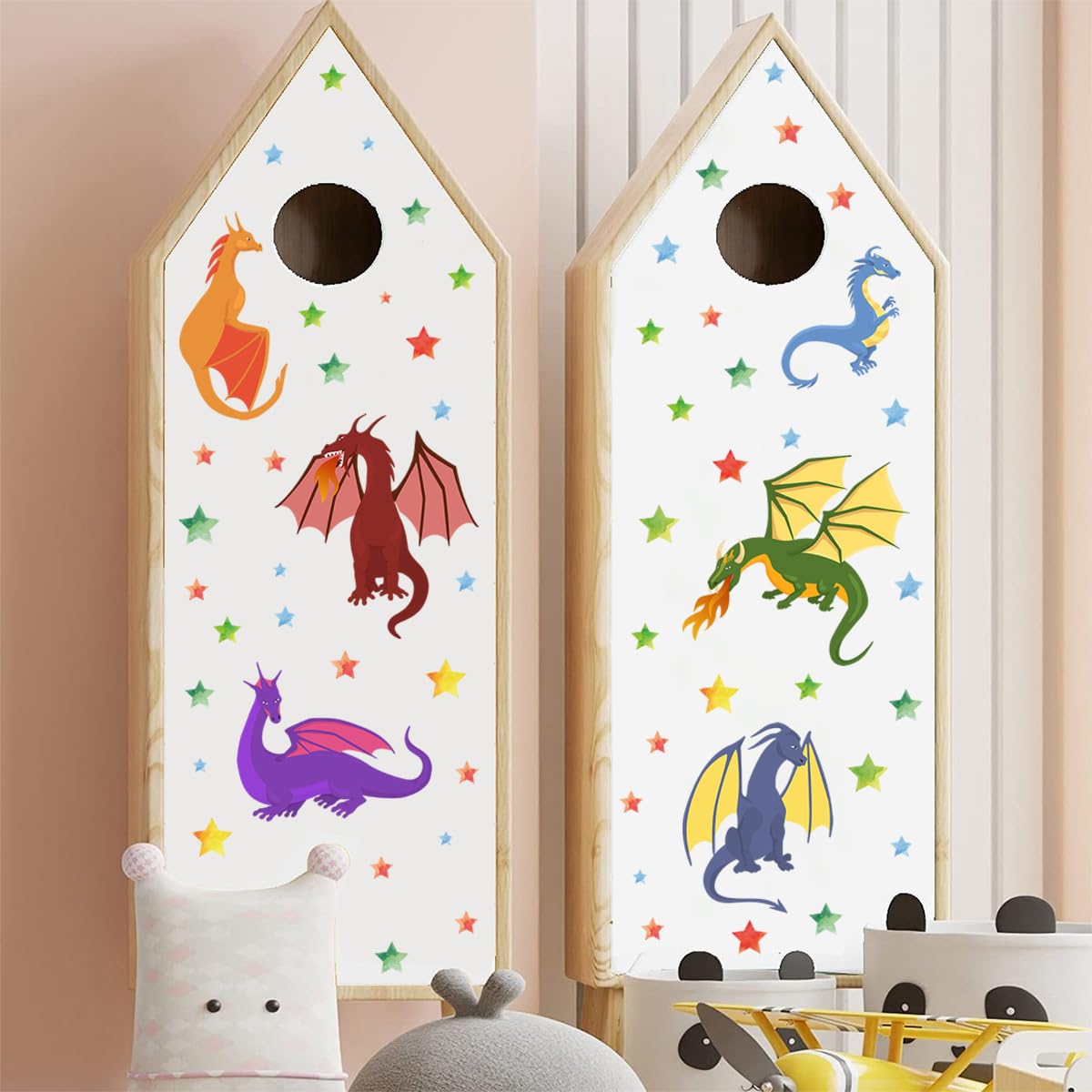 MEFOSS durable vinyl dragon wall art maintains gloss on surfaces.
