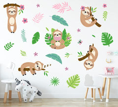 MEFOSS funny sloth wall stickers create a playful focal point in kids' rooms