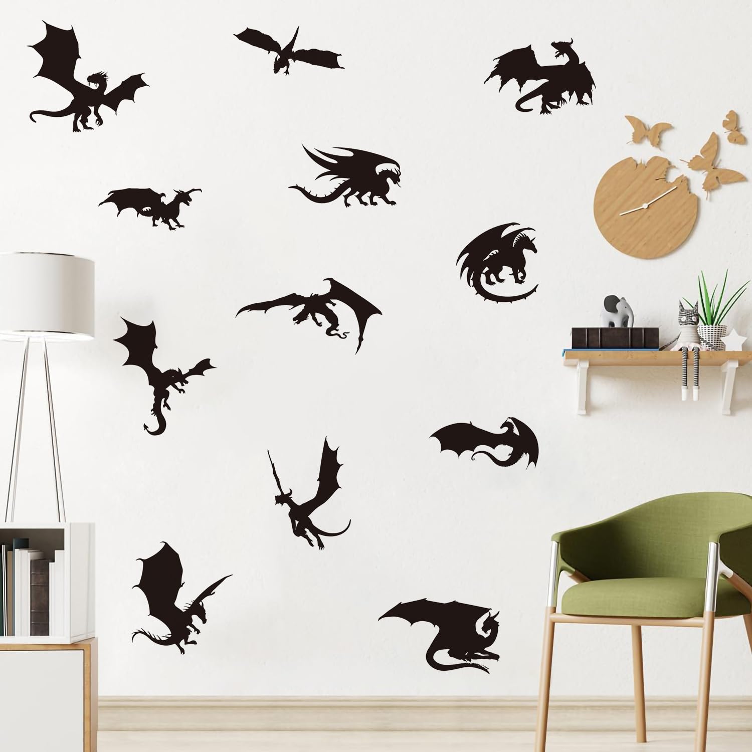 MEFOSS large dragon wall decal in a kids room as a bold focal point for imaginative play