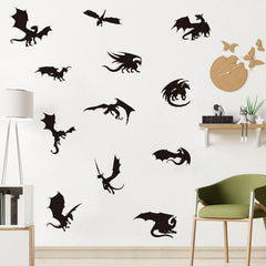 MEFOSS large dragon wall decal in a kids room as a bold focal point for imaginative play