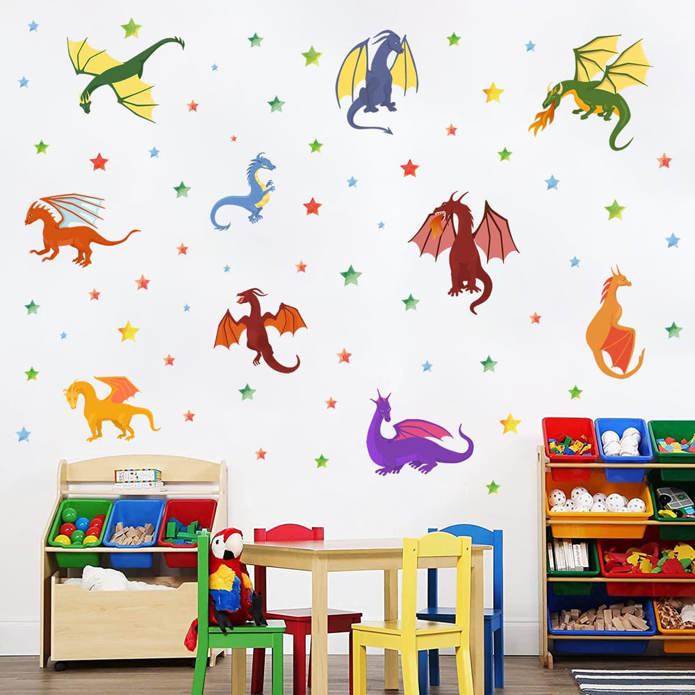 MEFOSS three-sheet dragon kit offers versatile decorating options for walls and desks.