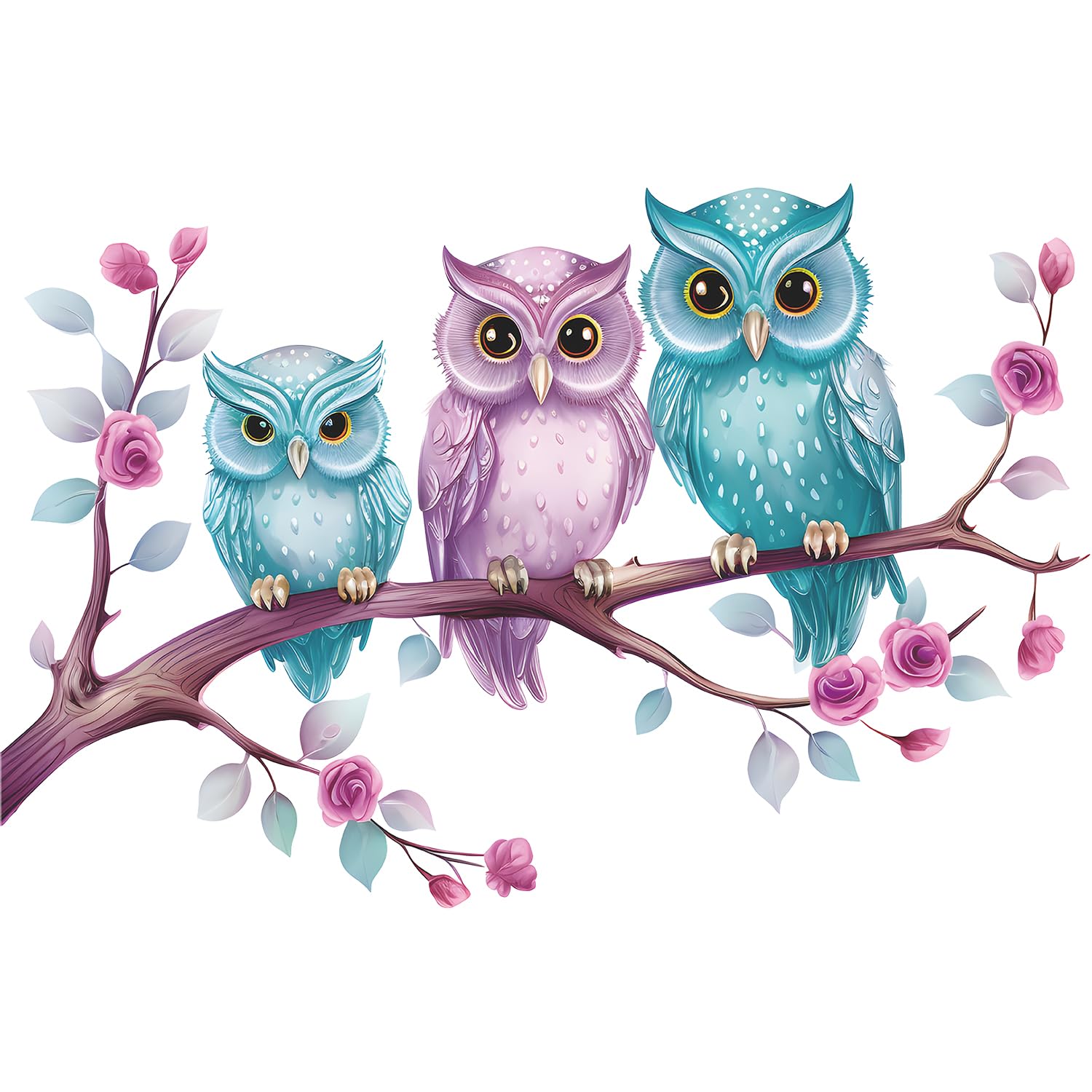 MEFOSS owl wall decal branch scene on wall adds playful nursery charm