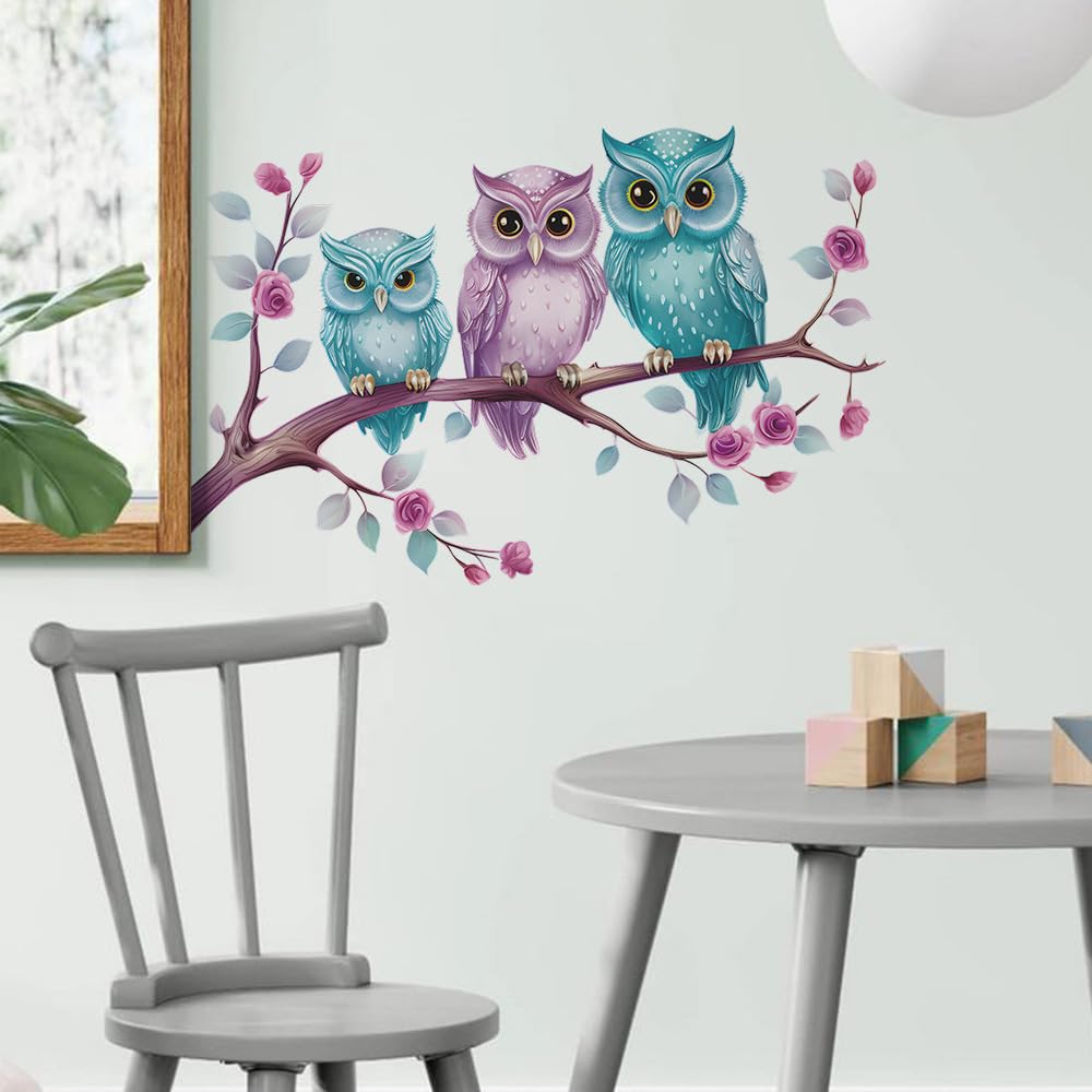 MEFOSS owl wall decal kit used by kids during a DIY decorating session