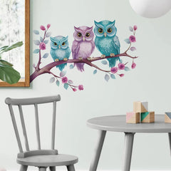 MEFOSS owl wall decal kit used by kids during a DIY decorating session